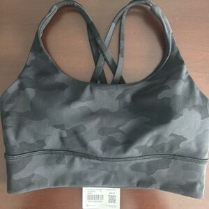 Lululemon Energy Longline Black Camouflage Sports Bra